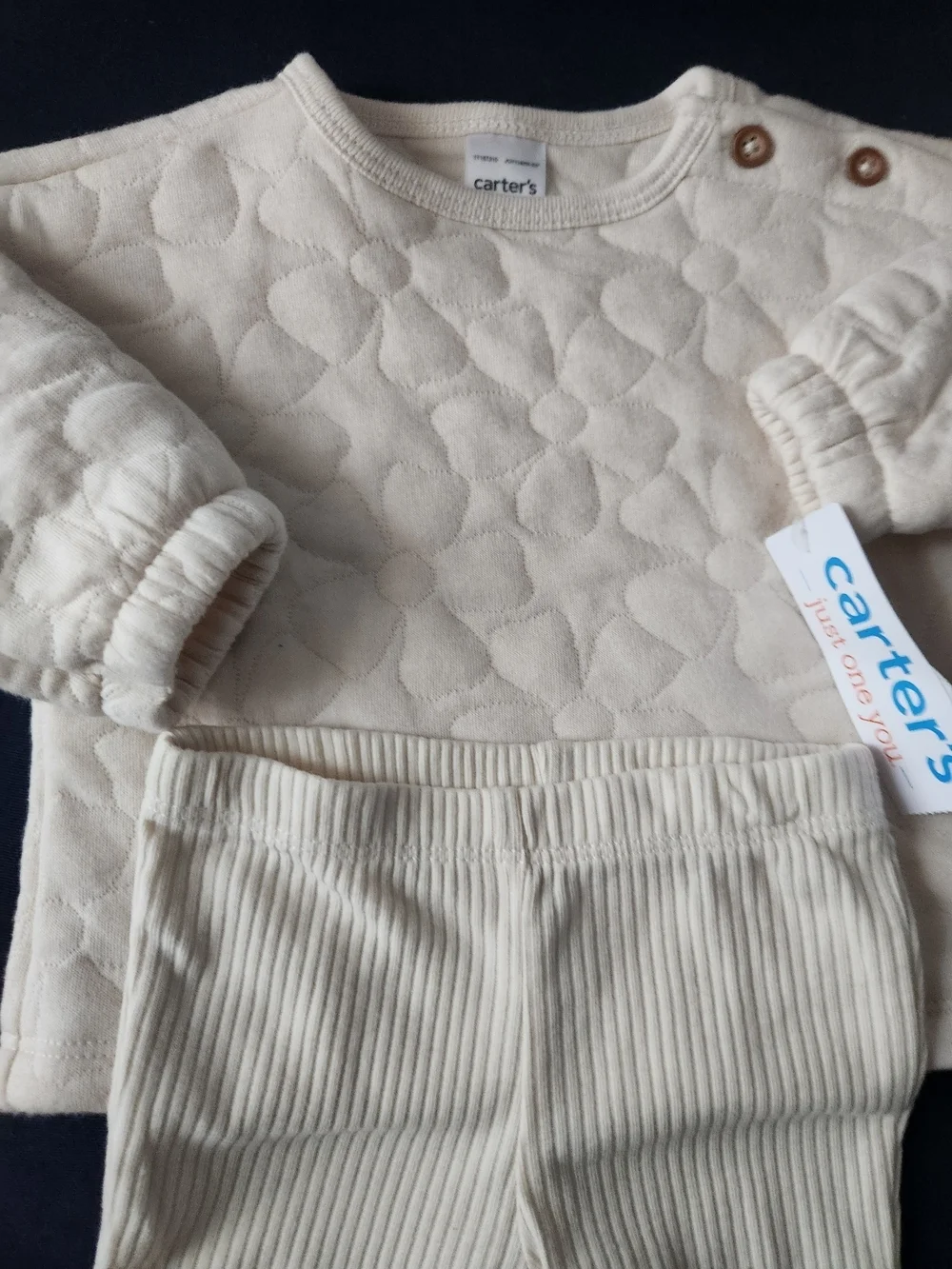 Carter's 'Just One You' 2-Pc Cream Baby Set - Size 3M